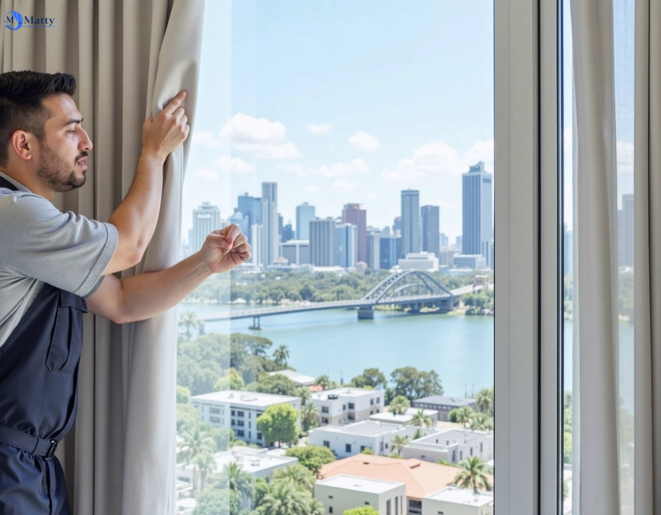 Professional curtain steam cleaning service clayfield QLD by Matty Curtain Cleaning