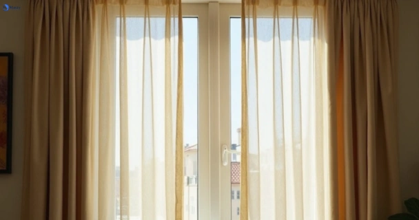 Dull dusty drapes in clayfield before professional cleaning